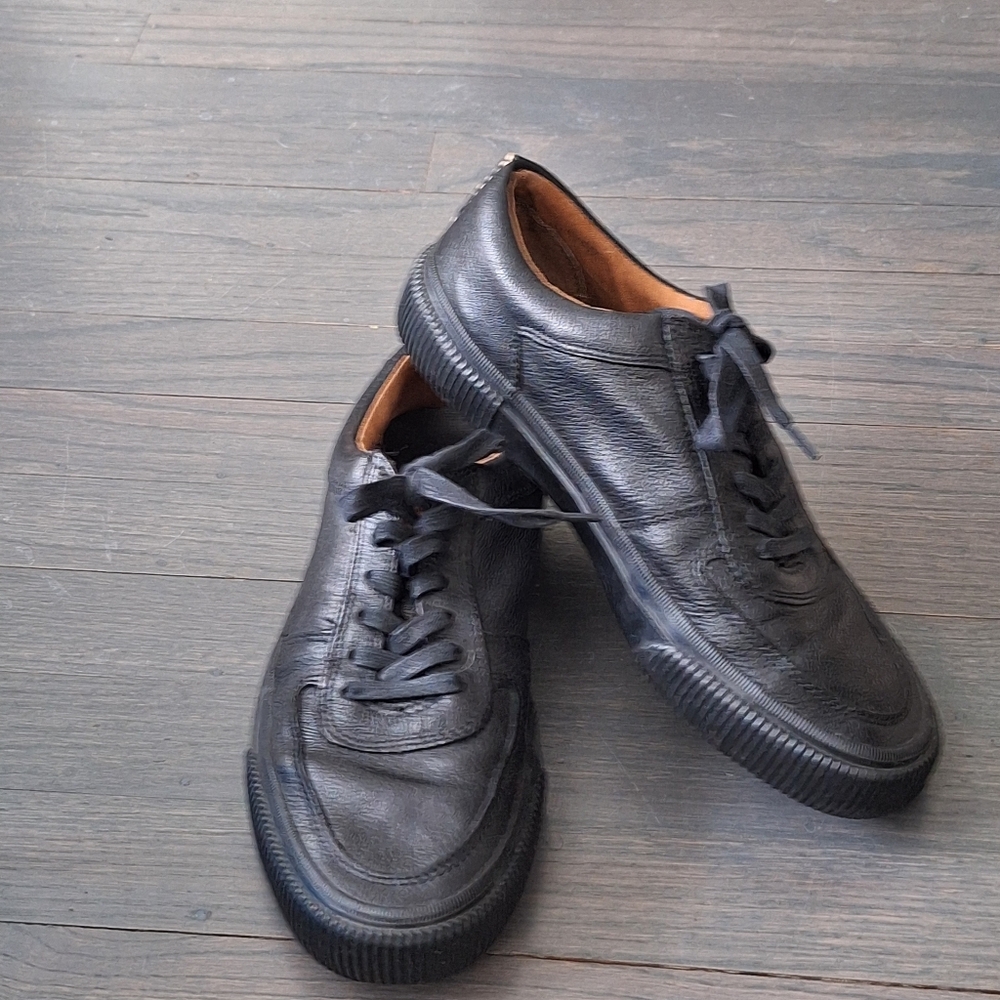 FRYE black Shawn Leather Sneakers 8.5